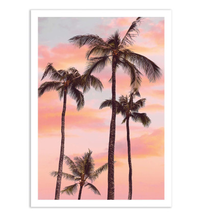 Art-Poster - Sunset Palm trees - Gal Design