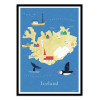 Art-Poster - Iceland Map Travel Poster - Henry Rivers