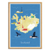 Art-Poster - Iceland Map Travel Poster - Henry Rivers