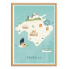 Art-Poster - Mallorca Map Travel Poster - Henry Rivers