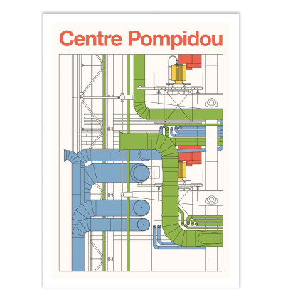 Art-Poster - Centre Pompidou Version 2 - Florent Bodart
