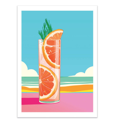 Art-Poster - Beachfront cocktail - Barrie Jones