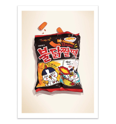 Art-Poster - Hot Chicken Korean Crisps - Barrie Jones