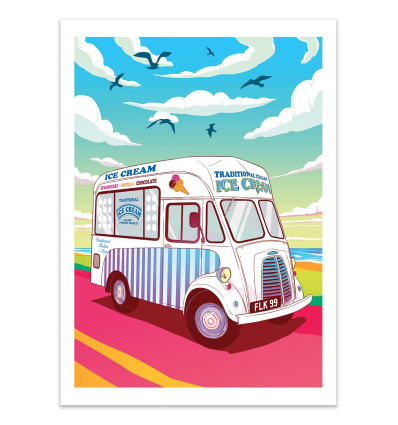 Art-Poster - Ice cream Van - Barrie Jones