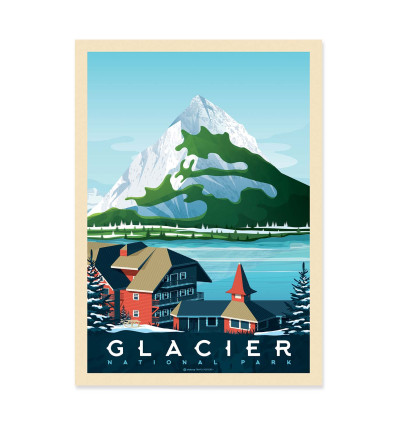 Art-Poster - Glacier National Park - Olahoop Travel Posters