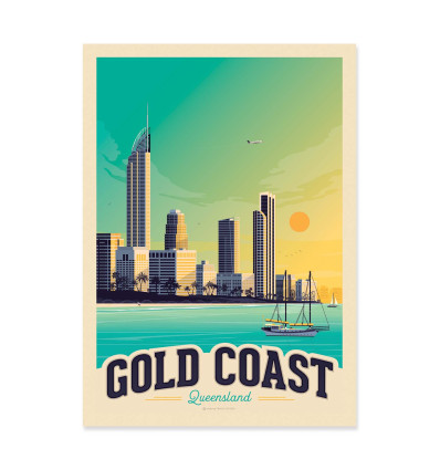 Art-Poster - Gold coast Queensland - Olahoop Travel Posters