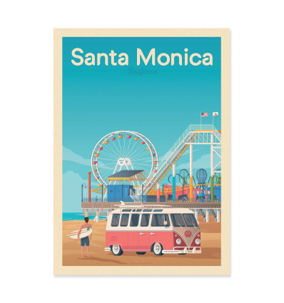 Art-Poster - Santa Monica - Olahoop Travel Posters