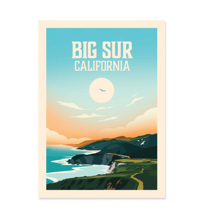 Art-Poster - Big Sur California - Studio Inception