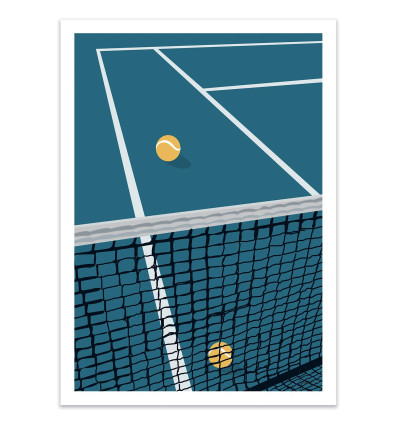 Art-Poster - Filet Tennis Bleu - LPX Illustration