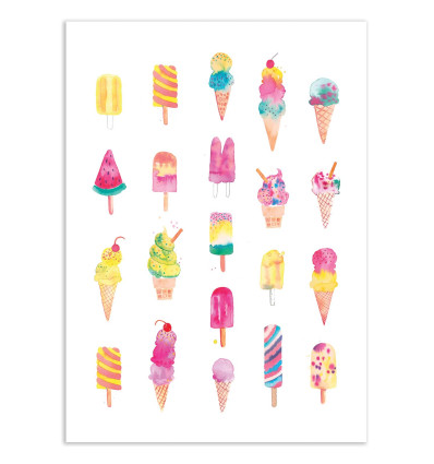 Art-Poster - Cute icecreams Pastel - Ninola