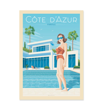 Art-Poster - Cote d'Azur Piscine - Olahoop Travel Posters