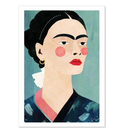 Art-Poster - Frida on Blue - Henry Rivers