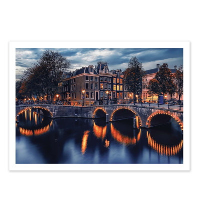 Art-Poster - Amsterdam at dusk - Manjik Pictures