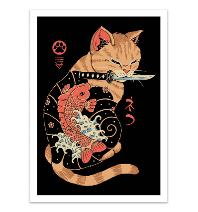 Art-Poster - Carp Tattooed cat - Vincent Trinidad