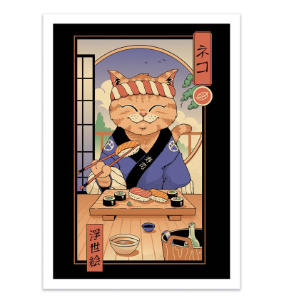 Art-Poster - Sushi cat in Edo - Vincent Trinidad