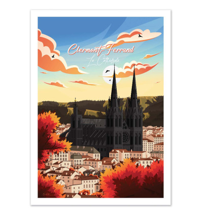 Art-Poster - Clermont Ferrand La Cathédrale - Benoit Collet