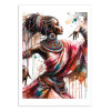 Art-Poster - Watercolor African dancer - Chromatic fusion studio