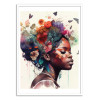 Art-Poster - Watercolor Butterfly African woman - Chromatic fusion studio