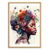 Art-Poster - Watercolor Butterfly African woman - Chromatic fusion studio