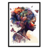 Art-Poster - Watercolor Butterfly African woman V4 - Chromatic fusion studio