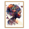Art-Poster - Watercolor Butterfly African woman V4 - Chromatic fusion studio