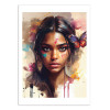 Art-Poster - Watercolor Hindu woman - Chromatic fusion studio