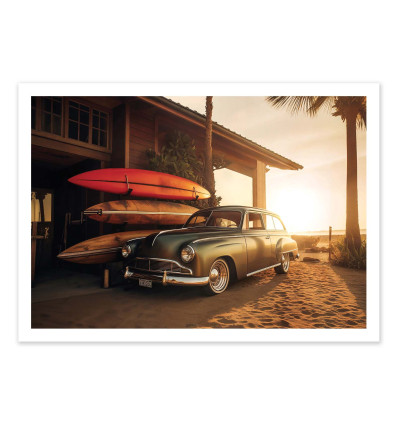 Art-Poster - California Sunset Car - Philippe Hugonnard