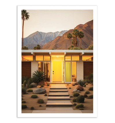 Art-Poster - Palm Springs Mid-century sunset - Philippe Hugonnard