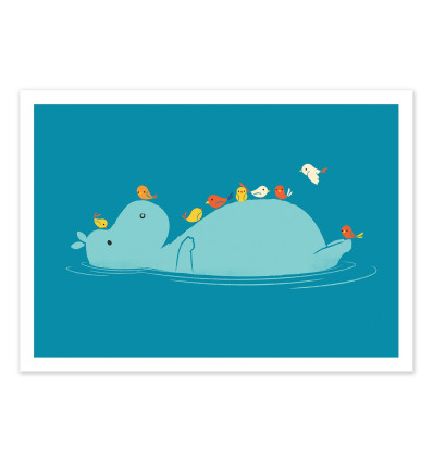 Art-Poster - Floating Hippo - Jay Fleck