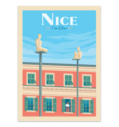 Art-Poster - Nice Statues Jaume conversation - Olahoop Travel Posters