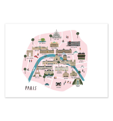 Art-Poster - Paris Map - Alex Foster