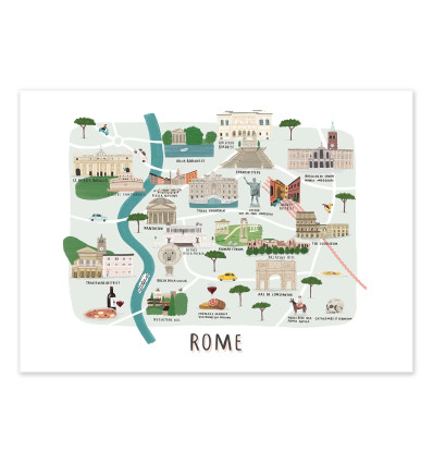 Art-Poster - Rome Map - Alex Foster