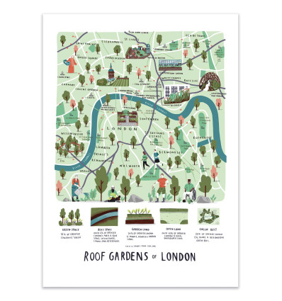 Art-Poster - Roof gardens of London - Alex Foster