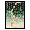 Art-Poster 50 x 70 cm - Leaves and cubes - Elisabeth Fredriksson