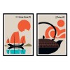 2 Art-Posters 30 x 40 cm - Duo Tokyo Hong-Kong 60's - Bo Lundberg