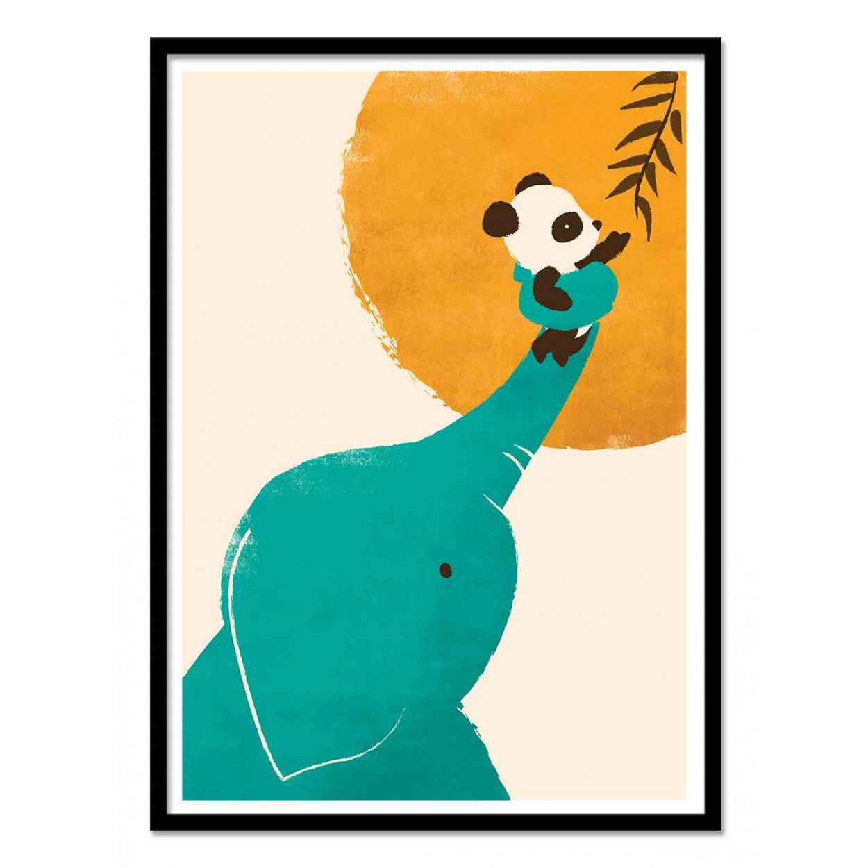 Affiche d'art pour enfants, bébés - Panda's little helper, par Jay
