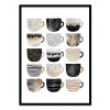 Art-Poster 50 x 70 cm - Pretty coffee cups - Grey series - Elisabeth Fredriksson