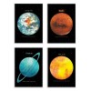 4 Art-Posters 20 x 30 cm - Pack 4 planets - Terry Fan