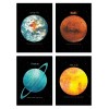 4 Art-Posters 20 x 30 cm - Pack 4 planets - Terry Fan