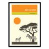 Art-Poster 50 x 70 cm - Botswana Travel Poster - Jazzberry Blue