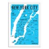 Art-Poster - Carte New-York City - Olivier Bourdereau