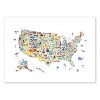 Art-Poster - Animal map USA - Michael Tompsett