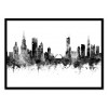 Art-Poster - Chicago Illinois Skyline - Michael Tompsett