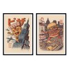 2 Art-Posters 30 x 40 cm - burgerzilla and Pizza kong - Ilustrata