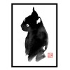 Art-Poster - Black cat - Pechane Sumie
