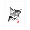 Art-Poster - Cute cat - Pechane Sumie