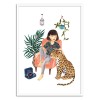 Art-Poster - Jaguar and girl - Ploypisut
