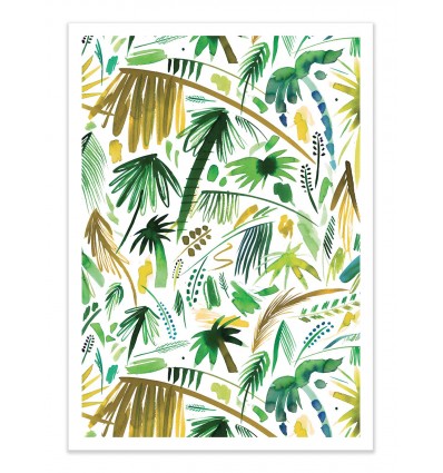Art-Poster - Brushstrokes Palms Green - Ninola