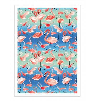 Art-Poster color patterns - Pink Flamingo, by Ninola