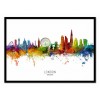 Art-Poster - London England Skyline (Colored Version) - Michael Tompsett